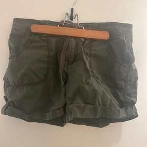 Women's Olive Green Cargo Shorts